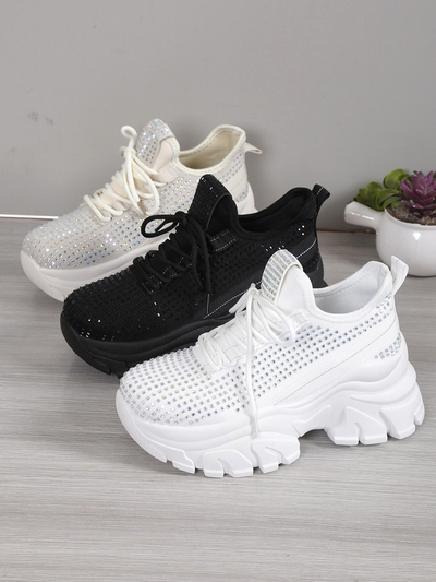 Royalfashion Damen Sportsneaker mit Strass Blysco