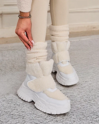 Royalfashion Damen Schneestiefel mit Schafsfell Segulla