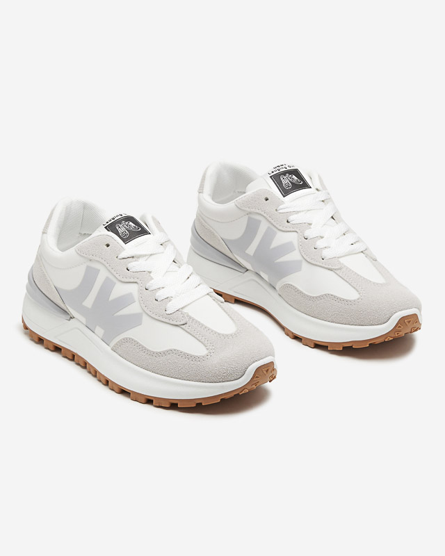 Weiße Damen-Sneaker mit grauen Narisa-Einsätzen - Footwear