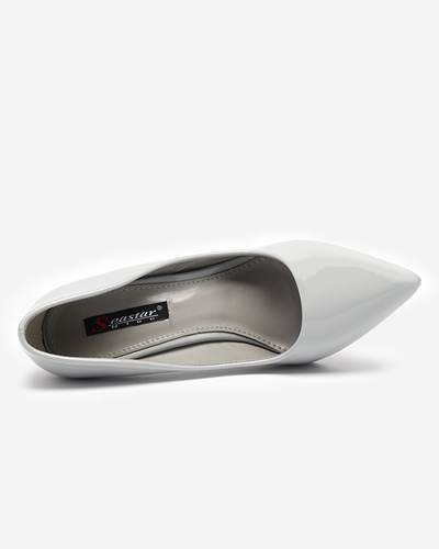 Grau lackierte Damenpumps mit hohem Absatz Merier - Kleidung