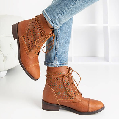 Braune Stiefel mit durchbrochenem Obermaterial Mistral - Schuhe
