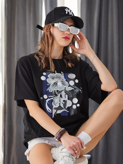 Royalfashion Damen Baumwoll-T-Shirt mit Print