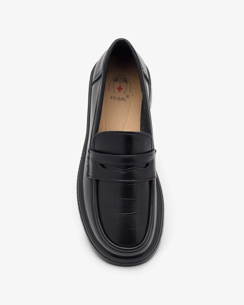 Жіночі мокасини з екошкіри OUTLET чорного кольору Raffiv- Footwear