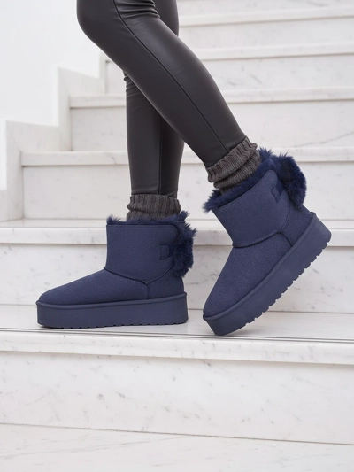 Royalfashion Damenstiefel a'la Schneestiefel in schwarz Goroggo