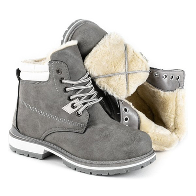 Graue Stiefel mit North Land-Isolierung - Schuhe