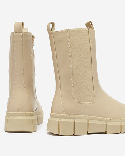 Damen Plateaustiefel in Beige Couell- Footwear