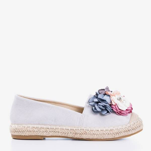 Сірі еспадрилі з квітами Фанді - Взуття 1