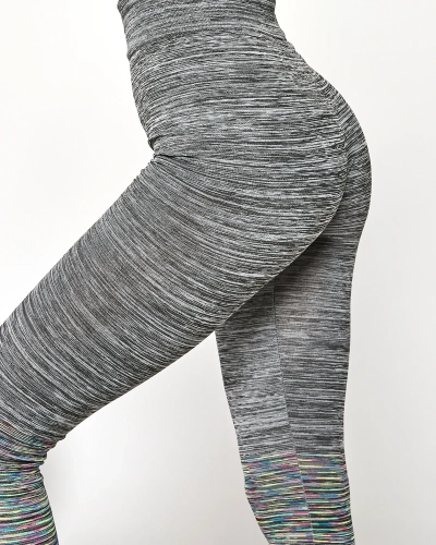 Graues Damen-Sport-Set mit grünen Einsätzen - Kleidung