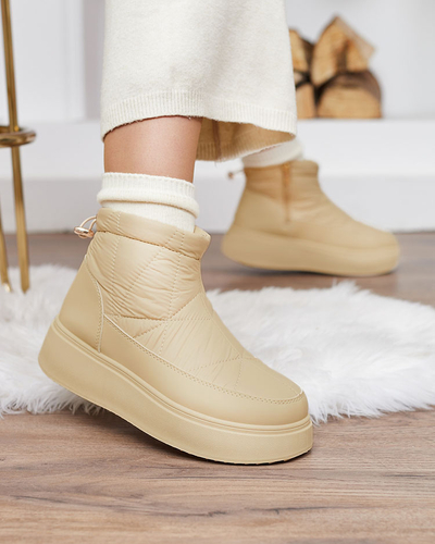 Royalfashion Damen Schlupf-Schneestiefel in Beige Armeda