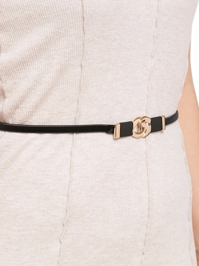 Damen Metallgürtel Callista Nero schwarz, minimalistisch, mit Hakenverschluss