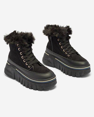 Schwarze Plateau-Schneestiefel zum Schnüren für Damen Neatesa - Footwear