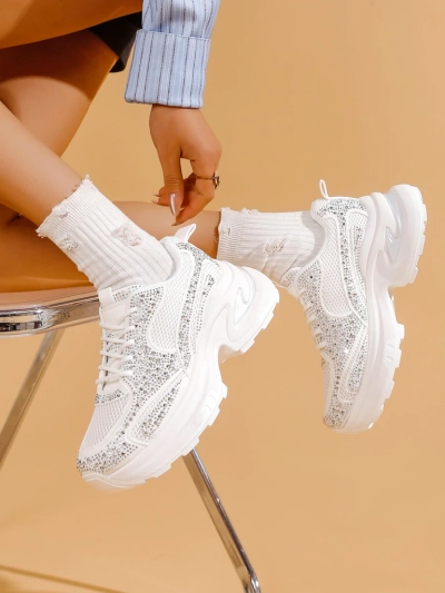 Royalfashion Damen Sport Sneaker mit Strass Bloss