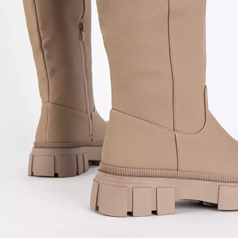 OUTLET Beige Damenstiefel bis zur Mitte der Wade Oledd- Footwear