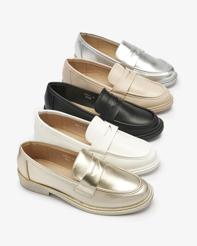 Weiße Damenmokassins aus Ökoleder Zibom- Footwear