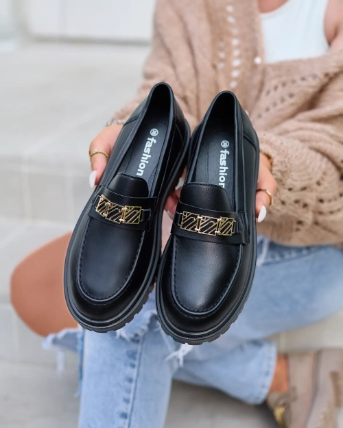 Royalfashion Чорні жіночі мокасини з екошкіри Syslavsa