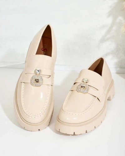 Royalfashion Damen lackierte Mokassins Bemies