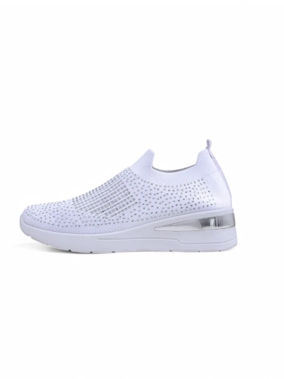 Royalfashion Slip-On Wedge-Sneaker für Damen mit Strasssteinen Qelavise