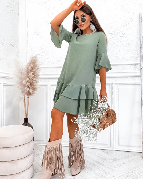 Лляна жіноча міні-сукня Royalfashion