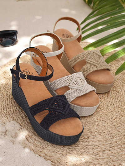 Royalfashion Damen Keilsandaletten geflochten Sunny Day