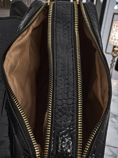 Lackierte kleine Damenhandtasche aus Öko-Leder Lune Mua