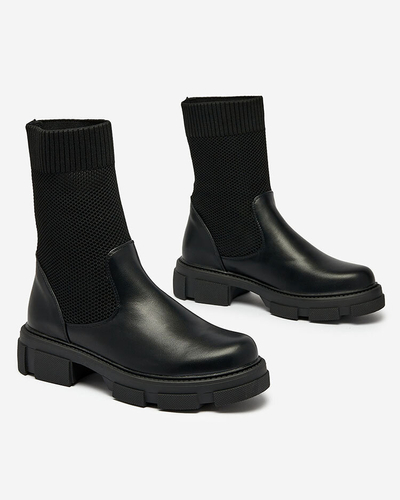 Royalfashion Schwarze Damenstiefel mit Netz Xandra