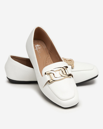 OUTLET Weiße Damenloafer Melukia - Schuhe
