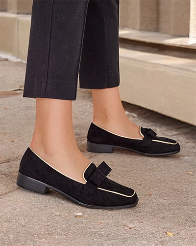 Royalfashion Damen Loafer mit Schleife Refenni