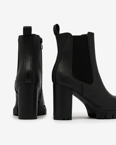 Royalfashion Schwarze Damenstiefel mit hohem Absatz Seihay