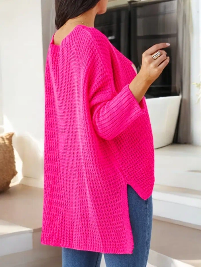 Royalfashion Acryl Damen Strickpullover mit Schriftzügen