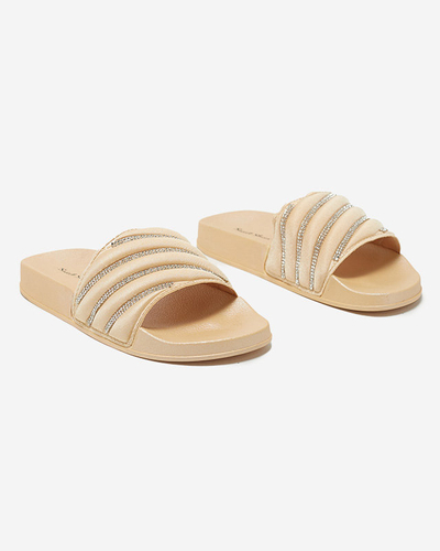 Beige Damen Flip-Flops mit Zirkonen Erikis - Schuhe