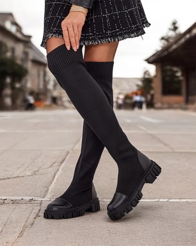 Royalfashion Damen Slip-On-Bison-Stiefel