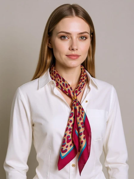 Apollonia Bordo Damen Schal mit modischem Muster – 100% Polyester Eleganza