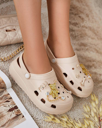 Royalfashion Damen-Gummi-Flip-Flops mit Fescas-Ornamenten