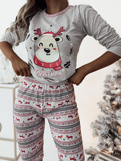 Damen Weihnachtspyjama in marineblau- Kleidung