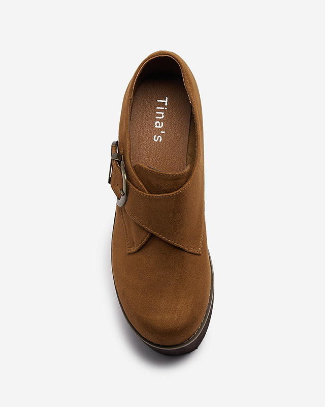 Braune Damen Halbschuhe mit hohem Absatz Kiacca- Footwear