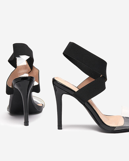 Жіночі босоніжки на чорному шпильці Koala - Взуття