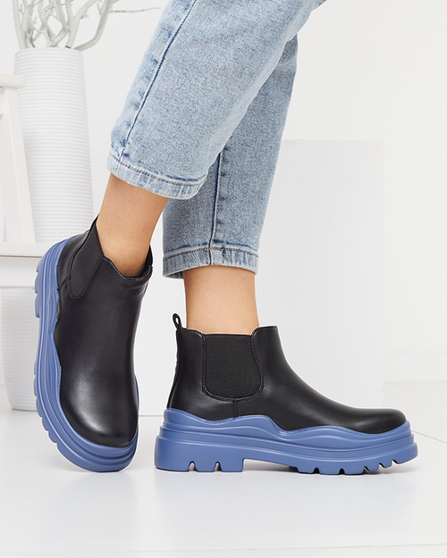 Чоботи жіночі чорні на фіолетовій підошві Beja - Взуття