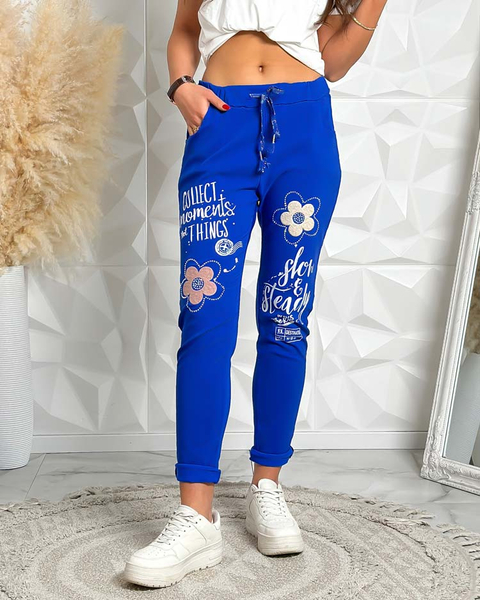 Royalfashion Damen Stoffhose mit Schriftzug