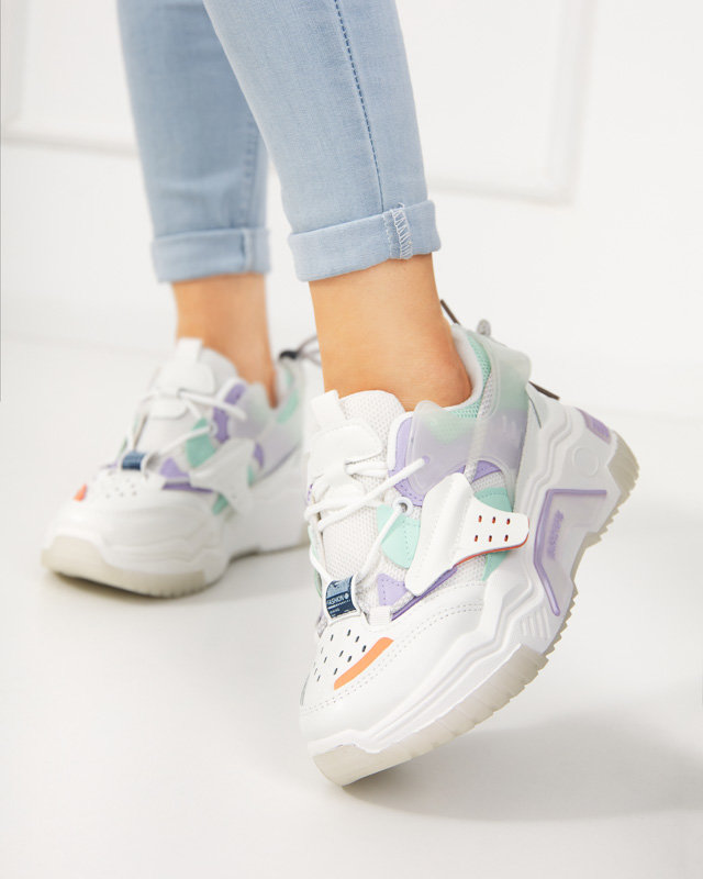 OUTLET Damen Sportschuhe, Turnschuhe in Weiß und Lila Xillop - Schuhe