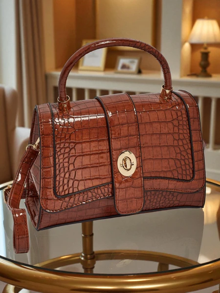 Lackierte kleine Damenhandtasche aus Öko-Leder Lunaya