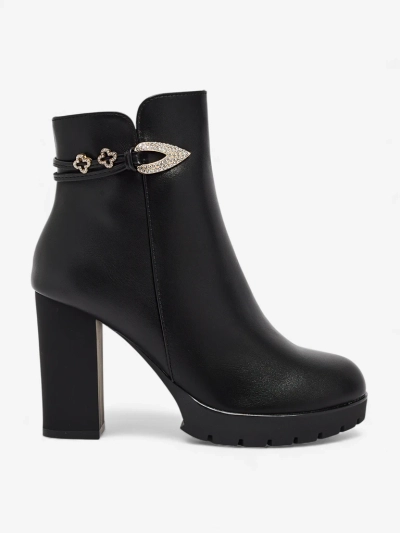 Damen Stiefeletten aus Öko-Leder mit Blockabsatz Sylvar