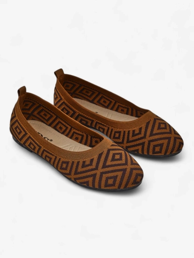 Royalfashion Damen-Ballerinas aus Stoff mit geometrischem Print Metric