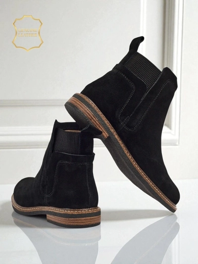 Schwarze Ariston Lederstiefeletten aus Wildleder
