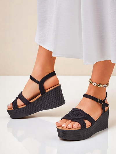 Royalfashion Damen Keilsandaletten geflochten Sunny Day