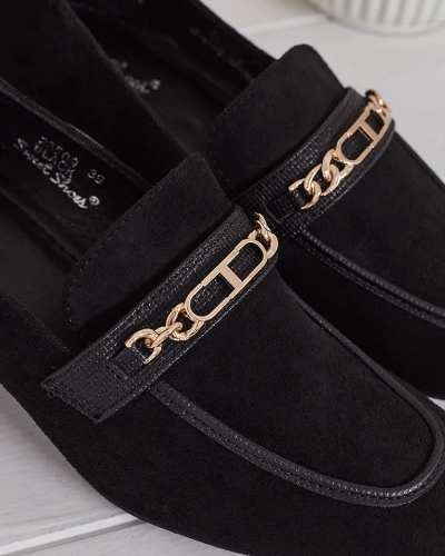 Royalfashion Elegante Damen Mokassins auf einem niedrigen Pfosten Oflem