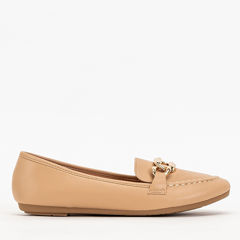 Beige Damen Eco-Leder Loafer Zolli-Schuhe