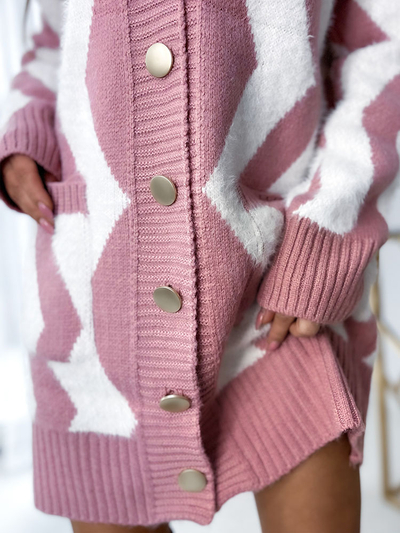 Royalfashion Koalt long plaid button-down sweater