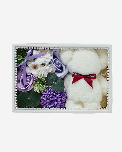 Royalfashion Flowerbox Квіти в коробці з ведмедиком