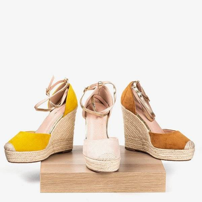 OUTLET Puder Espadrilles auf einem hohen Keil Sablac - Schuhe