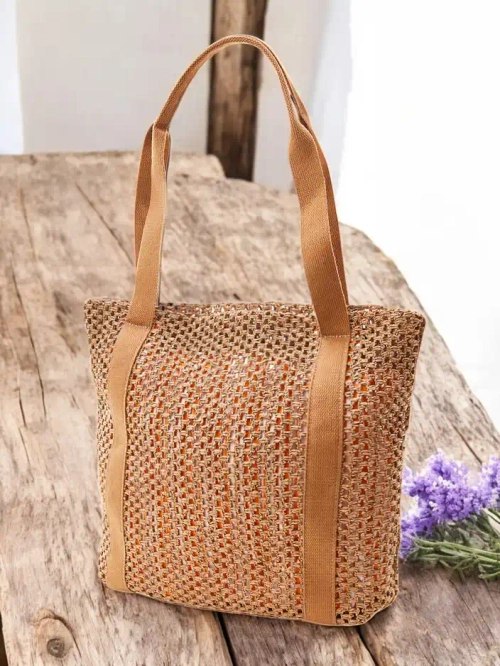 Royalfashion Велика солом'яна жіноча літня сумка